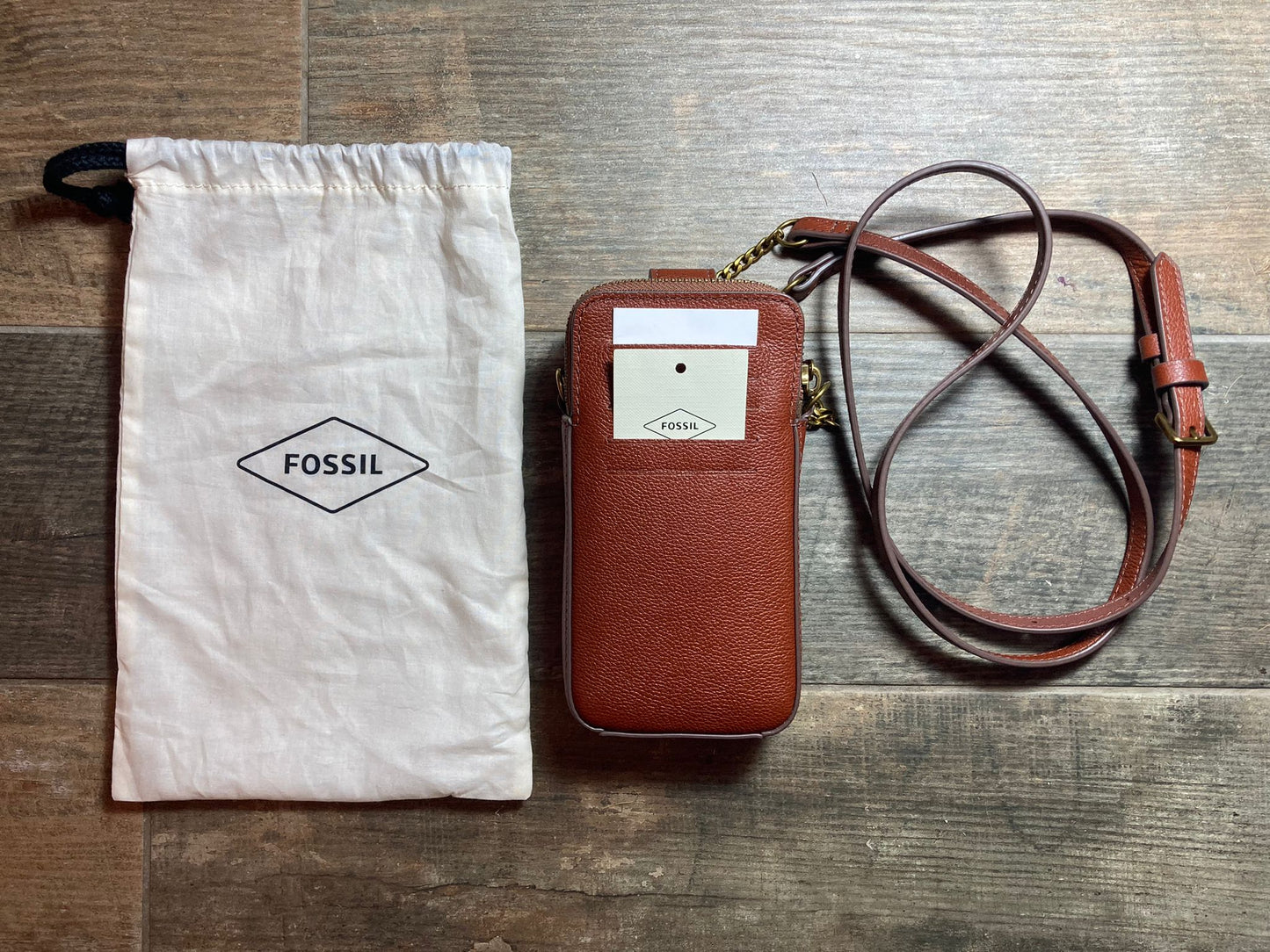 Fossil Leather Phone/Card Bag - New Item
