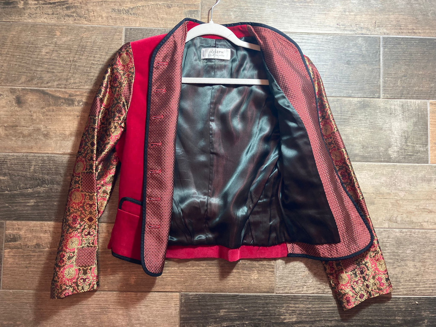Joseph French Red Velvet Jacket