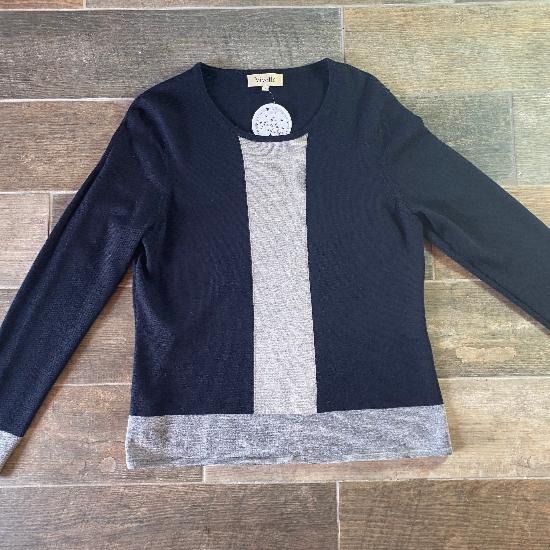 Viyella Navy Merino Wool Knit Jumper