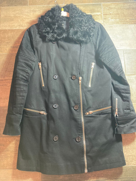 Reiss Double Breasted Black Ladies Coat