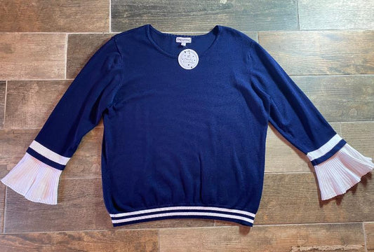 Paramour Navy Fluted Sleeve jumper