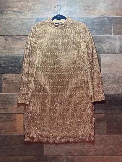 Ariella Sequin Gold Dress