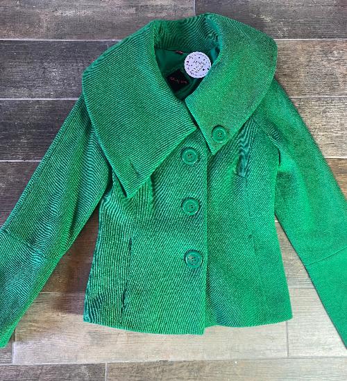 Monsoon Big Button Green Collar Coat