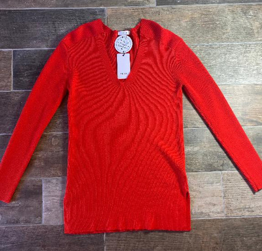 Reiss Red Rib Jumper - New Item