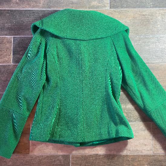 Monsoon Big Button Green Collar Coat